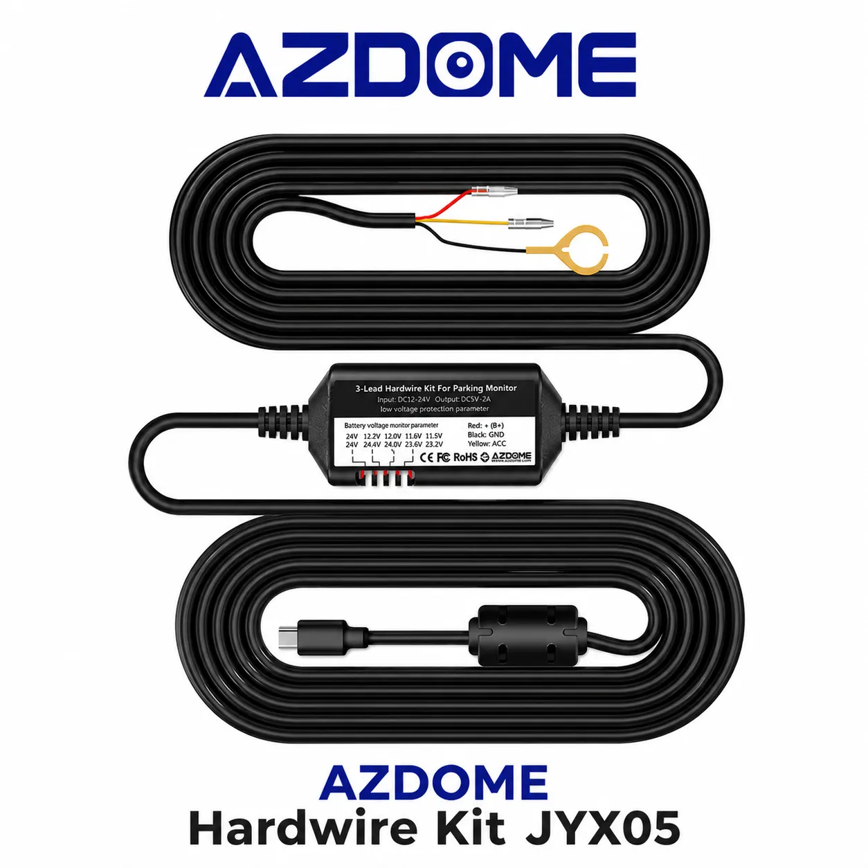 وصلة وقوف AZDOME JYX05 (منفذ Type-C) لمراقبة 24 ساعة مع حماية البطارية